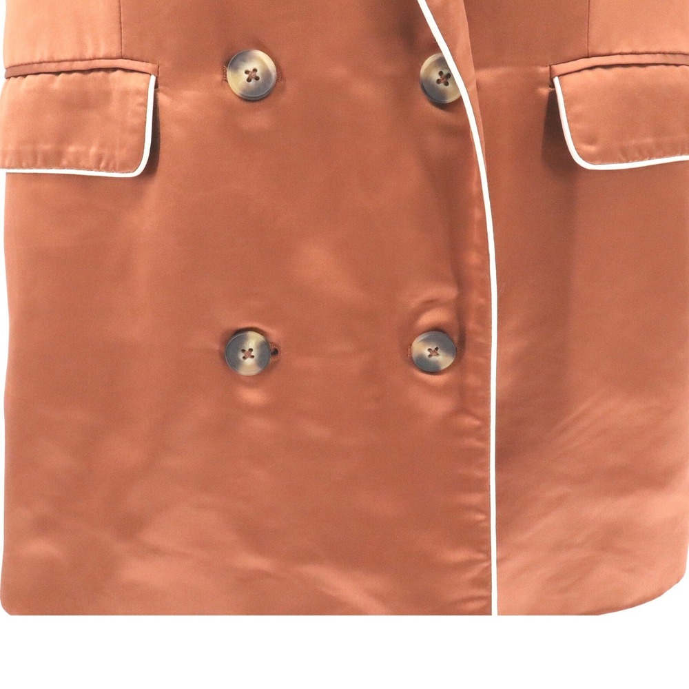 Jason Wu Copper Satin Double Breasted Sleeveless Vest Blazer Tailored M - Picture 5 of 10